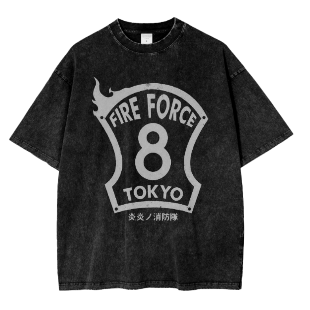 FIRE FORCE VI ACID WASH TEE