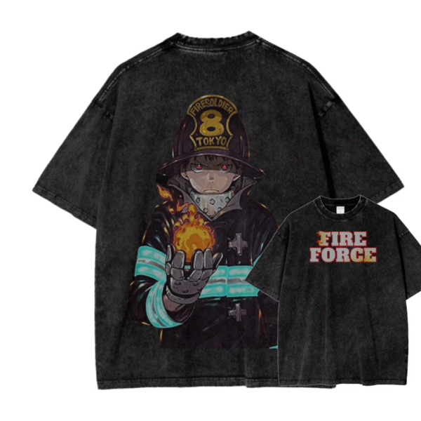 FIRE FORCE X ACID WASH TEE