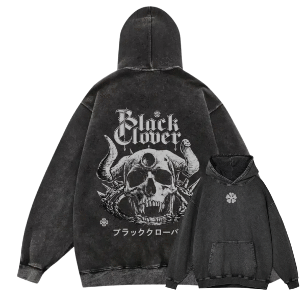 BLACK CLOVER I ACID WASH HOODIE