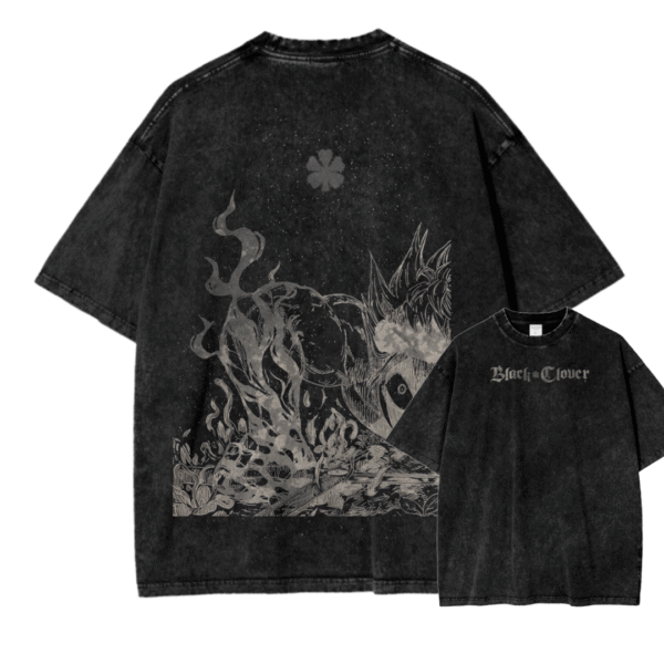 BLACK CLOVER IX ACID WASH TEE