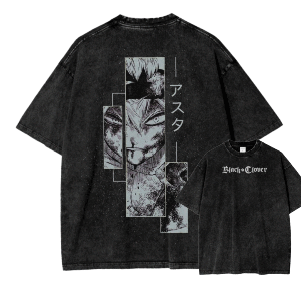 BLACK CLOVER XVI ACID WASH TEE