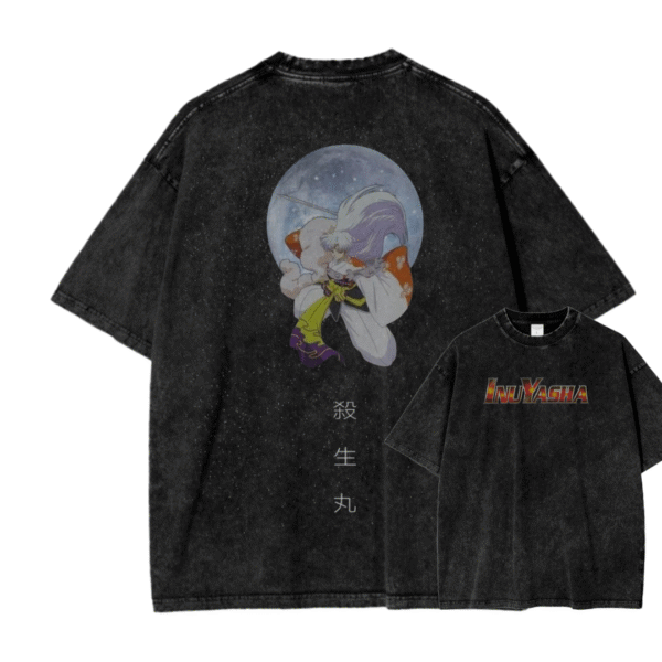 INUYASHA V ACID WASH TEE