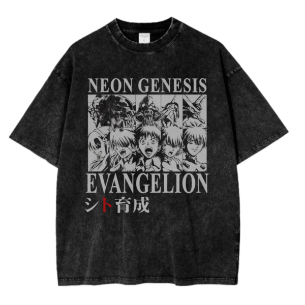 NEON GENESIS EVANGELION V ACID WASH TEE