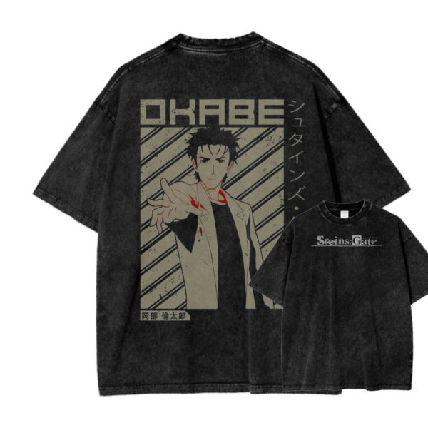 STEINS GATE IX ACID WASH TEE