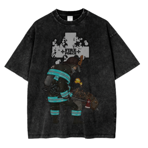 FIRE FORCE VIII ACID WASH TEE