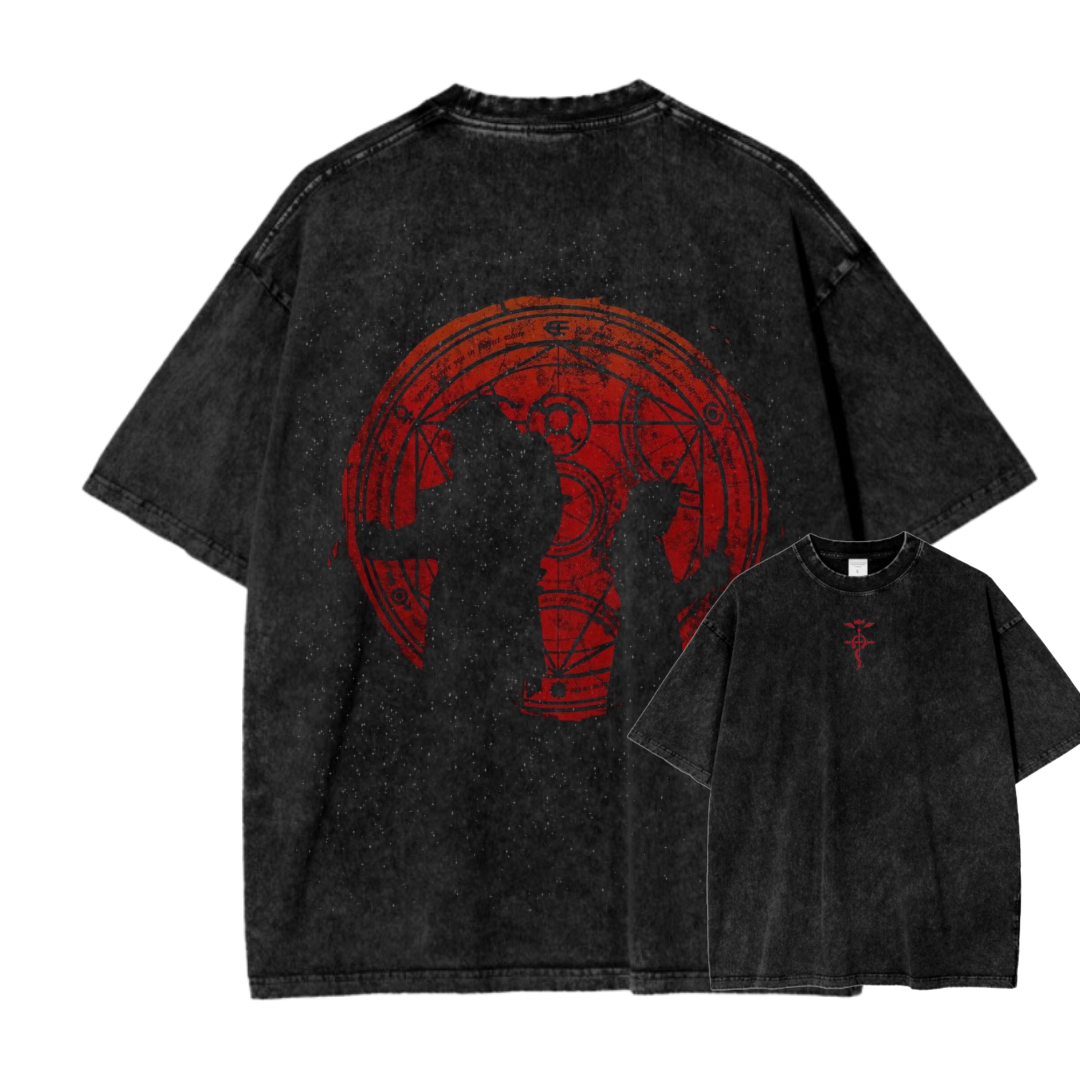 FHA_-_181 FULL METAL ALCHEMIST IX ACID WASH TEE - Image 1